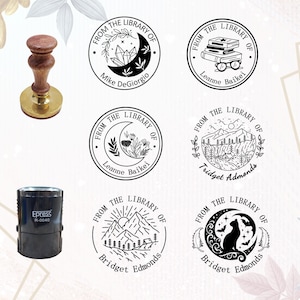 From the library of stamp, Library Stamp , personalized book stamp , custom book stamp , Personalized flower Book stamp,Best Gift