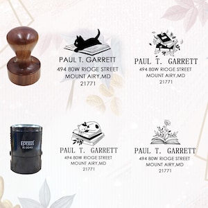 Personalized Return Address Stamp, Modern return address stamp, Wood Handle , Save the date, Housewarming Gift, Family Stamp, Wedding Stamp