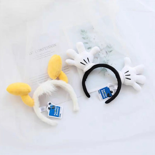 Cute Disney Mouse hand Donald Duck Butt HairBand Headband, Disney World accessories, Minnies' gifts, Minnie birthday party accessories