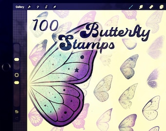 Butterfly Wing Procreate Brush Set | 100 Half-Wing Stamps for Fantasy, Steampunk, Sci-Fi & Botanical
