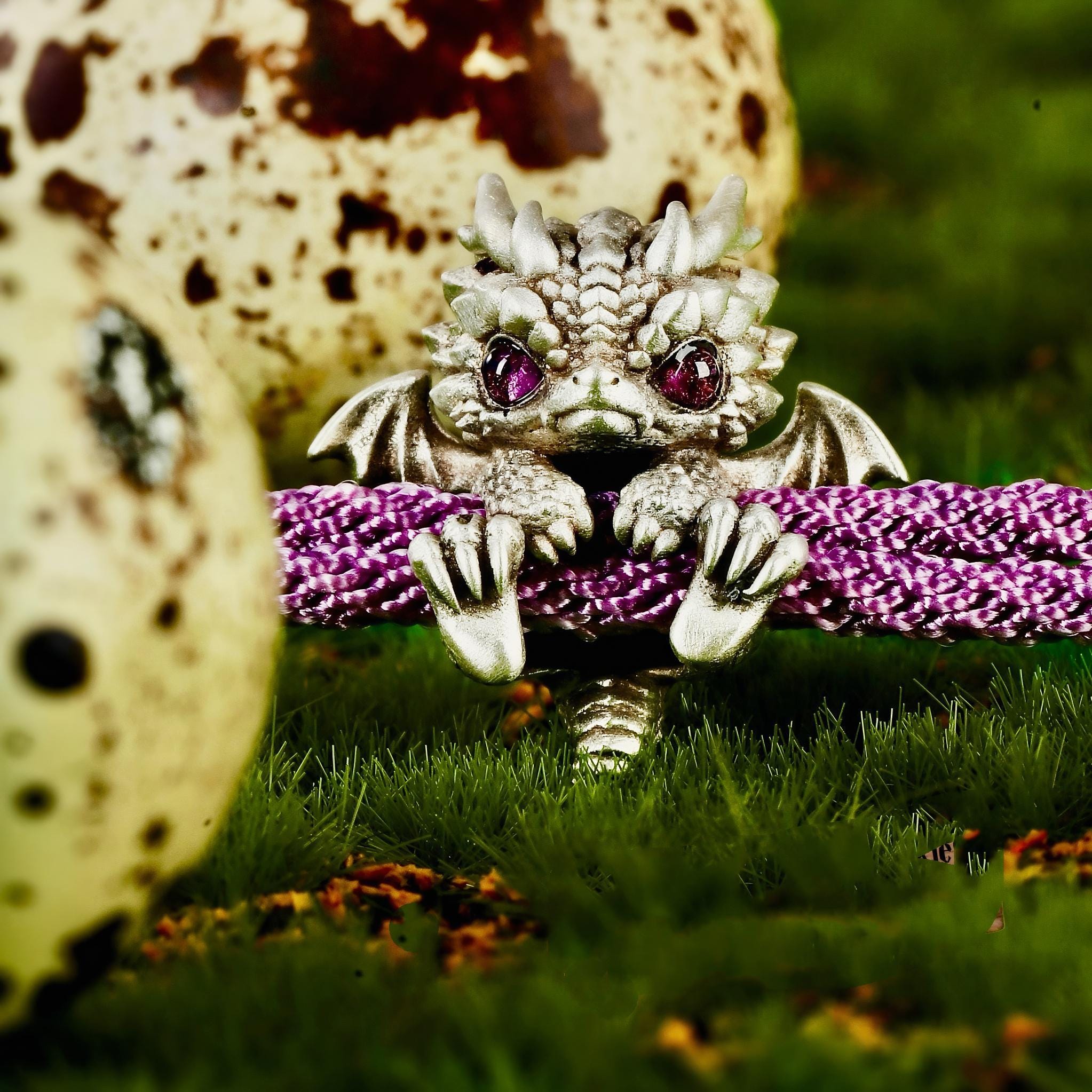 Sterling Silver Baby Dragon Bracelet,grumpy Charm,gemstone