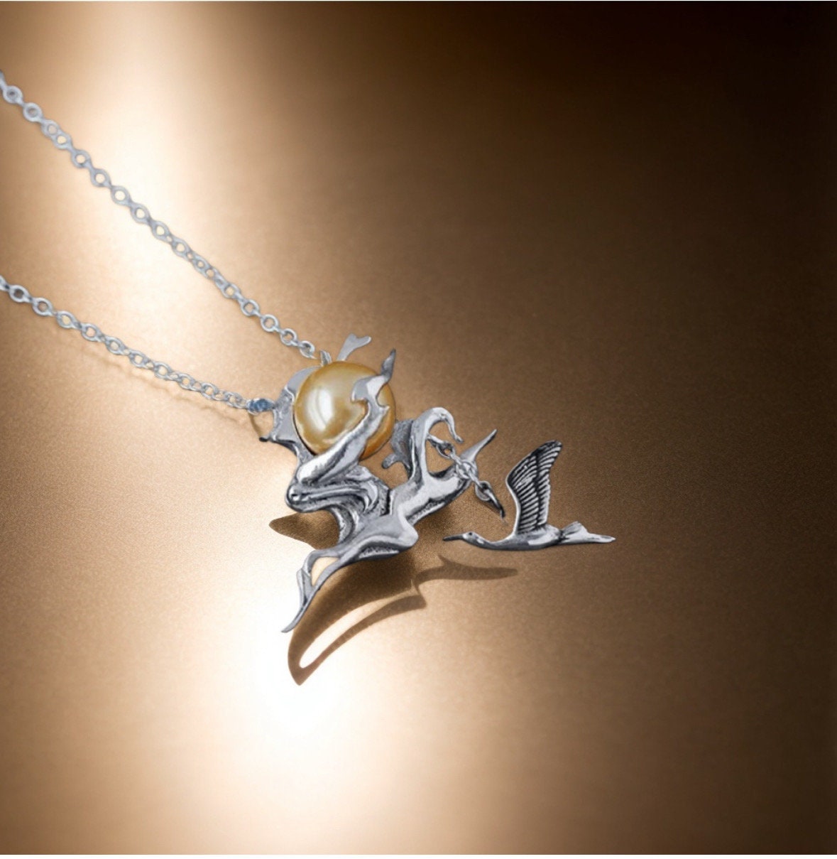 DAYLINLOVE Airone collana in argento sterling 925 gru canadese, regalo per donne e ragazze, eine Größe, Argento sterling, Nessuna pietra preziosa