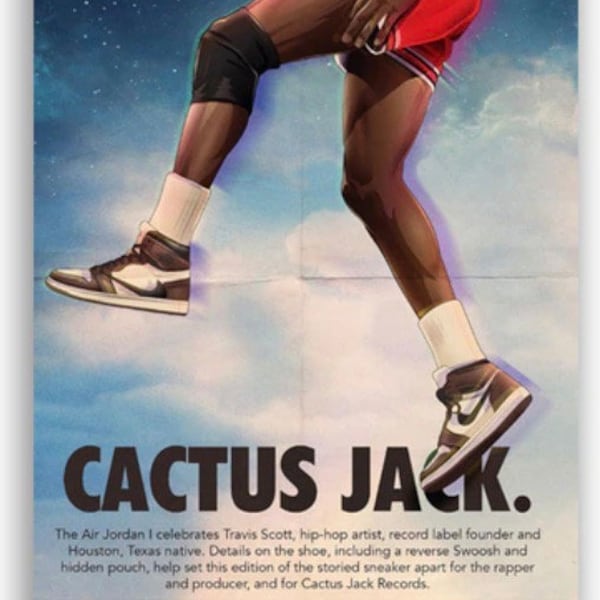 Cactus Jack Travis Scott Sneakers Jordan 1 Poster