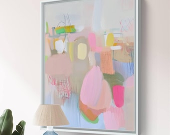 Colorful Abstract Art Print: Large Neutral Wall Decor (Digital Download)