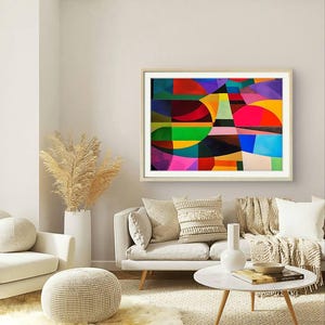 Peinture abstraite colorée | Art mural moderne audacieux sur toile | Décoration d'intérieur contemporaine vibrante