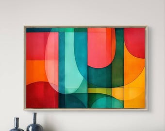 Mid-Century Modern Geometric Art: Bold Abstract Print (Digital Download)