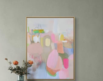 Colorful Abstract Art Print: Large Neutral Wall Decor (Digital Download)