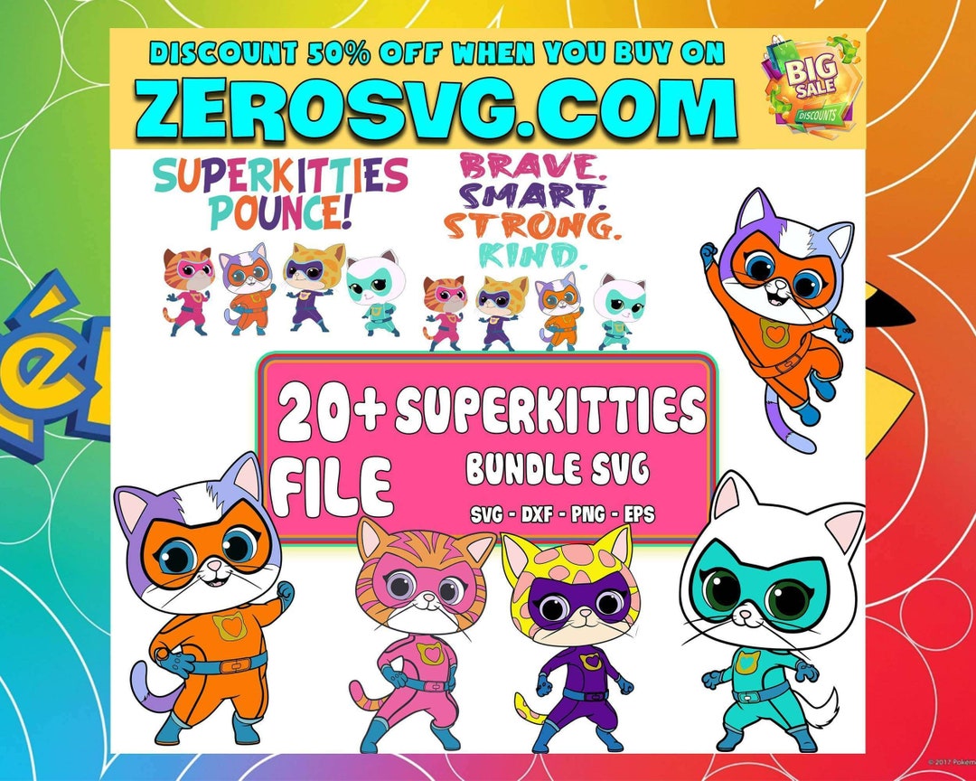 New Superkitties Svg Bundle hero Kitties Super Cats Brave Svg - Etsy