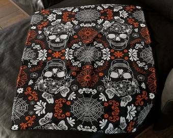 Gothic Floral Blanket, Great for Halloween or Witchy Souls