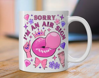 Funny Air Sign Mug: Retro Astrology Coffee Cup, Zodiac Gift