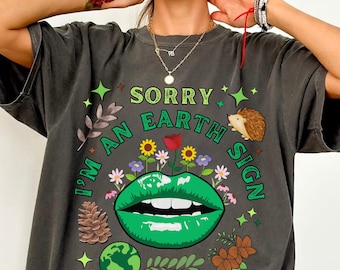 Earth Sign Zodiac Shirt for Women, Taurus Virgo Capricorn Astrology Tee, Nature Lover Horoscope Gift, Zodiac Graphic Top