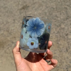Gobelet pour brosse à dents fait main avec fleurs