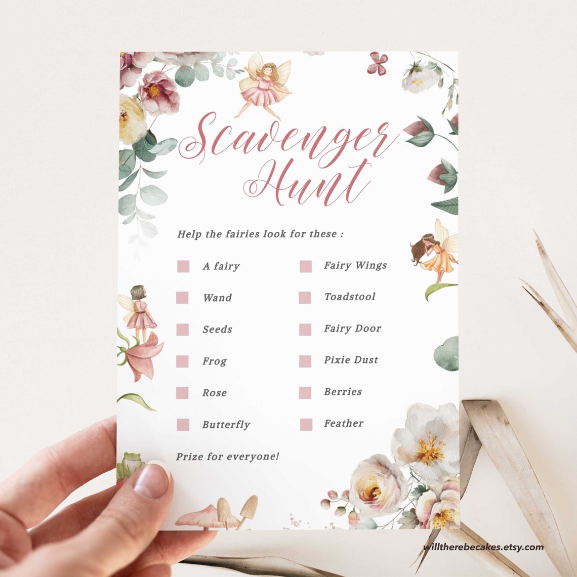 Fairy Scavenger Hunt Party Game Printable, Treasure Hunt Girls Party ...
