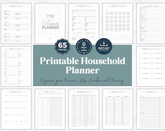 Printable Household Planner | Cleaning, Budget, Life Organizer (Digital Download)