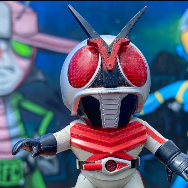 Kamen Rider X Tokusatsu Urban Grafitti Toy Photography - Photo, Mini Canvas Fine Art Print