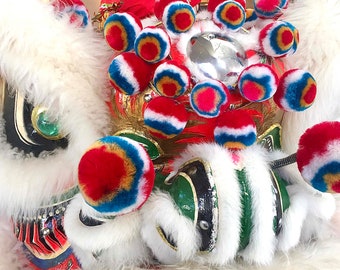 Chinese Lion Dance Art Print: Good Luck Asian Fine Art