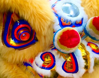 Chinese Lion Dance Art Print: Good Luck Asian Decor