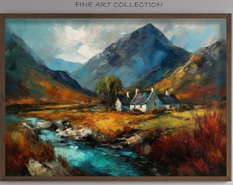 Highland Refuge | Impressionism | Oil Painting | Printable Digital Art | Original | 00053