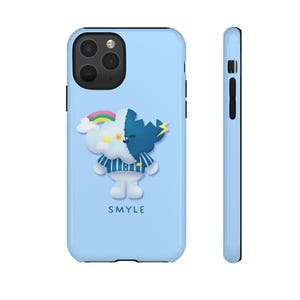 Smyle Phone Case | Sky GMMTV Thai Actor | Cute Mascot Design | Clear & Matte Blue iPhone Case