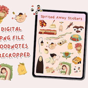 Spirited Away Stickers Set | Studio Ghibli Art Stickers | Kawaii Anime Stickers | PNG Files, Digital iPad Stickers, Goodnotes Stickers