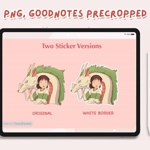 May include: Two versions of a digital sticker featuring a cartoon girl with a white dragon. The sticker on the left has no border, while the sticker on the right has a white border. The text "Original" is below the left sticker, and the text "White Border" is below the right sticker.