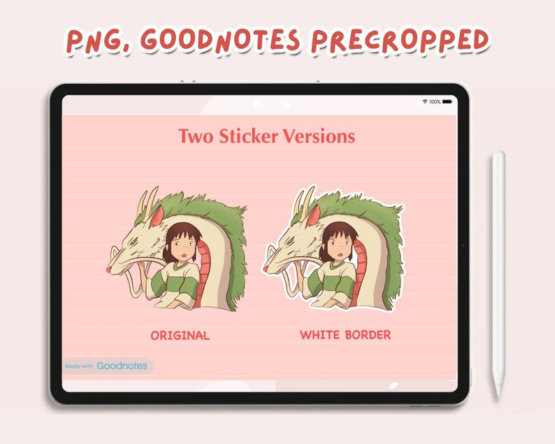 May include: Two versions of a digital sticker featuring a cartoon girl with a white dragon. The sticker on the left has no border, while the sticker on the right has a white border. The text "Original" is below the left sticker, and the text "White Border" is below the right sticker.