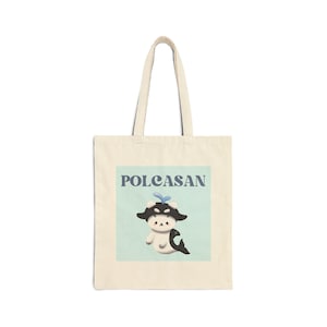 Polcasan Tote Bag, GMMTV TayNew Mascot, Thai BL Actors Merch | Cotton Canvas Tote Bag, Cute Mascot Design, Gift Idea, Shopping Bag