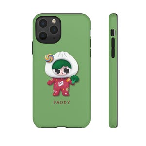 PaoDy Phone Case | BounPrem GMMTV Thai Bl Actors | Cute Mascot Design | Clear & Matte Green iPhone Case