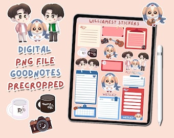 WilliamEst, Wesley Planner Stickers: ThamePo Thai BL Series (digitale download, png-bestanden, Goodnotes-bestand)