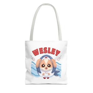 Wesley Tote Bag - GMMTV WilliamEst Mascot, Thai BL Actors Merch | Cute Design, Gift Idea, Shopping, Beach, Everyday Use, Shoulder Bag,