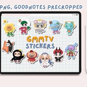 GMMTV Stickers | Williamest, Geminifourth, Pondphuwin, Perthsanta | Thai BL Series | Cropped PNG Digital Stickers Download, Goodnotes File