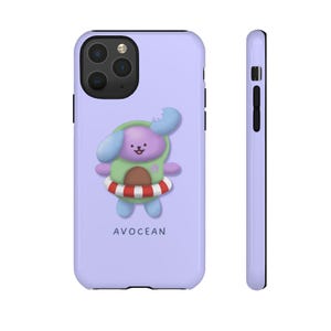 Avocean Phone Case | JimmySea GMMTV Thai Bl Actors | Cute Mascot Design | Clear & Matte Purple iPhone Case