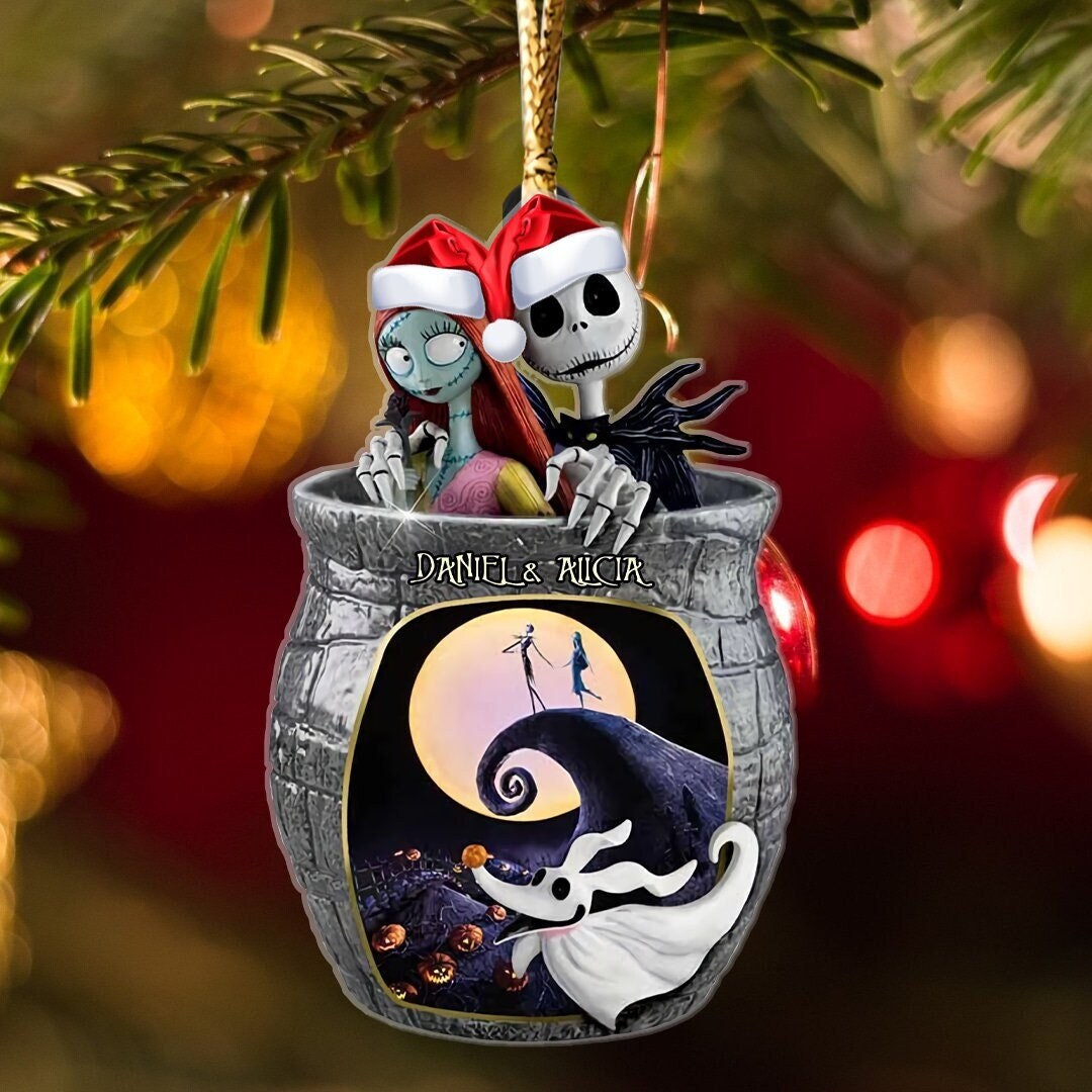 Ornement personnalisé Létrange Noël de monsieur Jack et Sally Etsy France