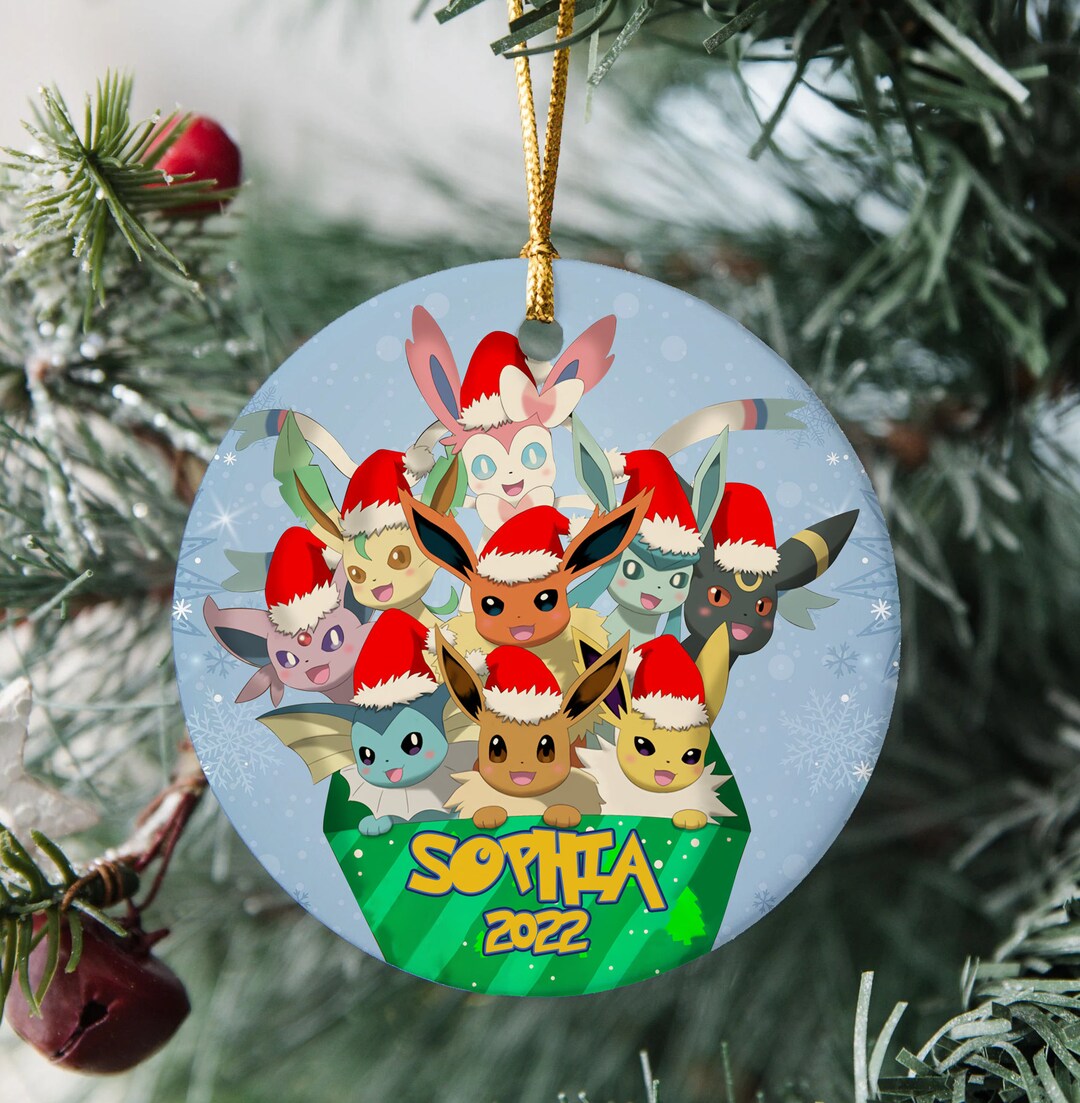 Personalized Eevee Christmas Ornament Custom Eevee Ornament - Etsy
