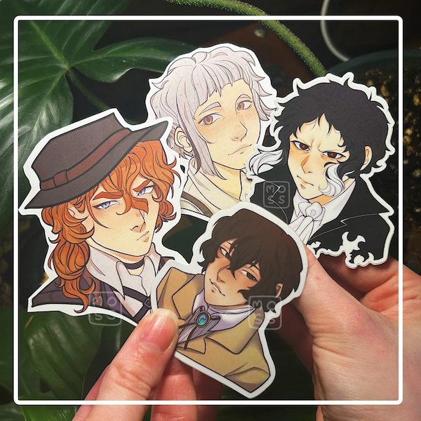 Stickers, Dazai Osamu, Chuuya Nakahara, Atsushi Nakajima, Akutagawa Ryunosuke