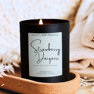 Strawberry candle, Valentines candle, strawberry daiquiri candle, dessert candle,  Tropical candle, drink candle, summer candle