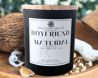 Boyfriend candle, mahogany teakwood candle, candles for him, man candle, minimalistic candle, cozy candle, homemade candle, mahogany