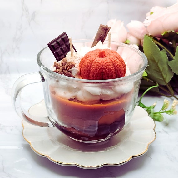 Pumpkin Spice Candle, Cute Candle, Dessert Candle gift,  Food Candle, Christmas candle, Sweet candles, Winter candle, Pumpkin chai candle