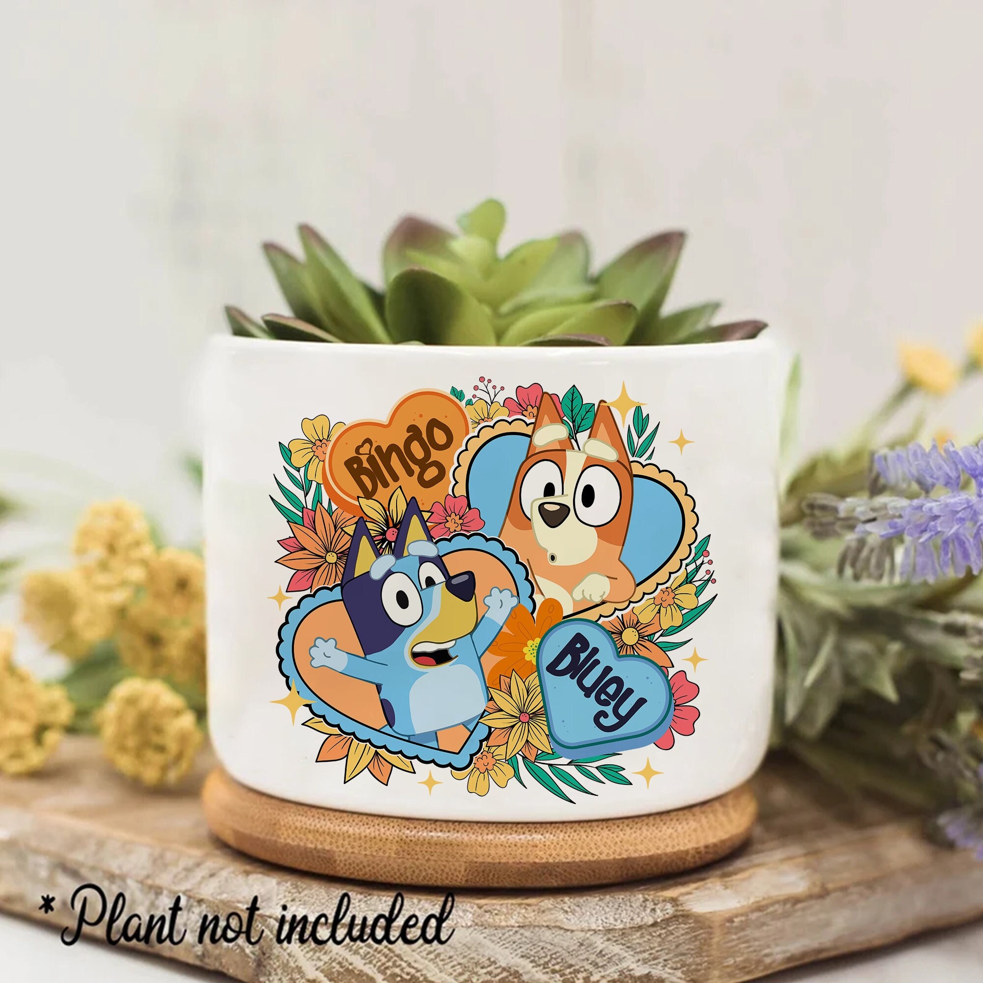 Bluey and Bingo Planter Bluey and Bingo Plant Pot. Bluey Etsy Australia