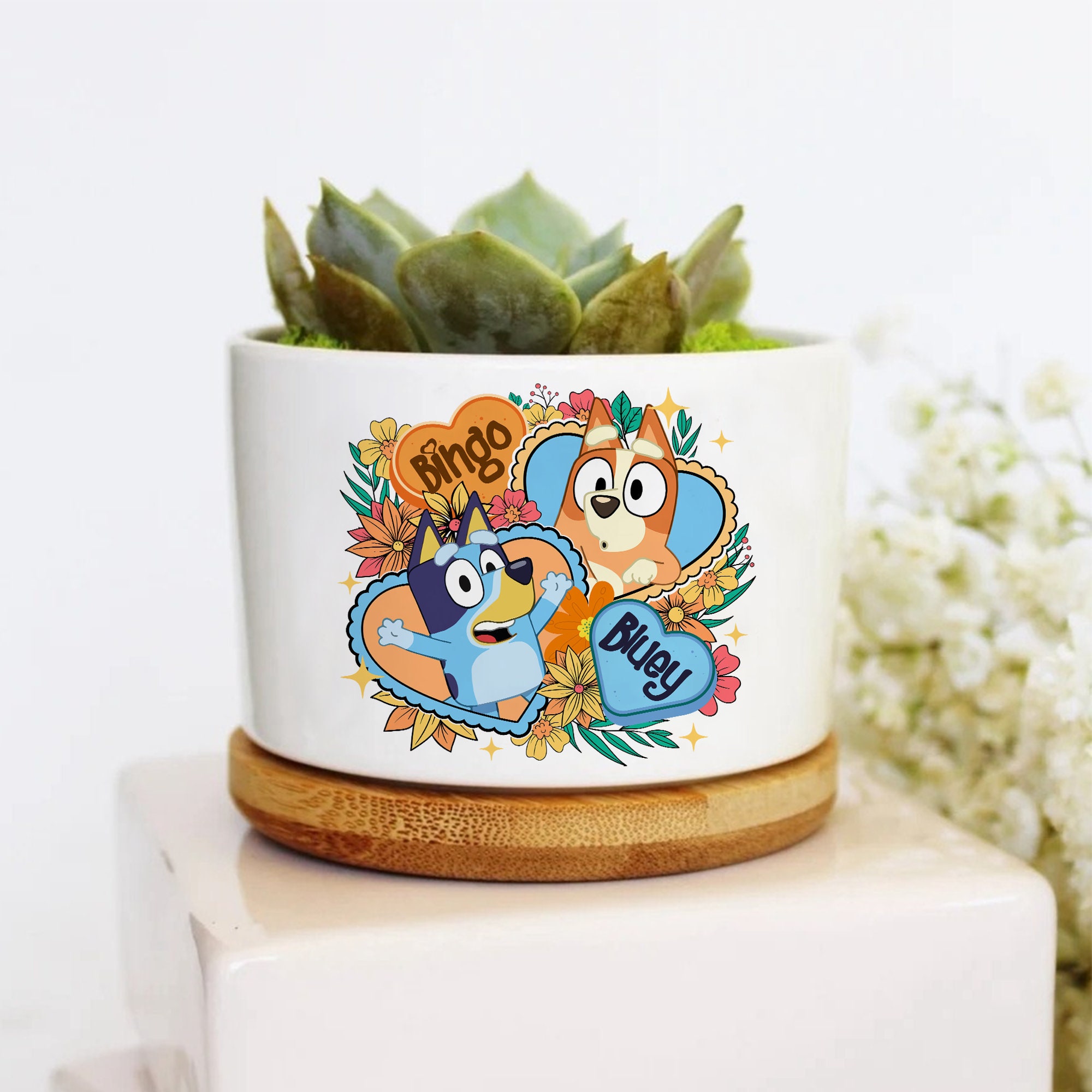 Bluey and Bingo Planter Bluey and Bingo Plant Pot. Bluey Etsy Australia
