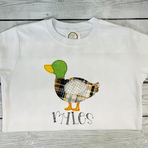 Kids duck appliquéd shirt with personalization