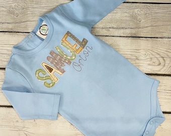Personalized baby onsie with mallard duck design