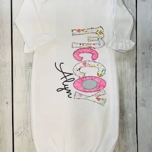 Baby gown with name size 0/6mo