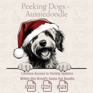 Spannende Hunde Aussiedoodle Nikolausmütze - | SVG | PNG | JPG | Viele Variationen - Planer, Sticker, Print on Demand