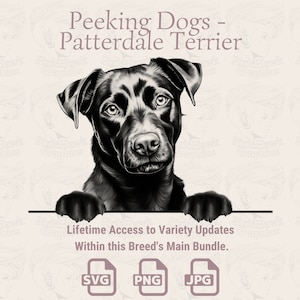 Peeking Dogs Patterdale Terrier - / SVG / PNG / JPG / Trasparente + Sfondo Bianco - Planner, Inviti, Adesivi, Stampa su Richiesta