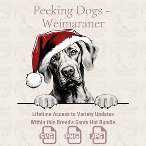 Spähende Hunde Weimaraner Nikolausmütze - | SVG | PNG | JPG | Viele Variationen - Planer, Einladungen, Sticker, Print on Demand