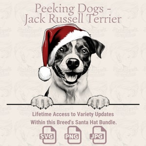 Hunde-Jack-Russell-Terrier-Weihnachtsmütze - Spähende | SVG | PNG | JPG |  Viele Variationen - Planer, Einladungen, Aufkleber, Print on Demand
