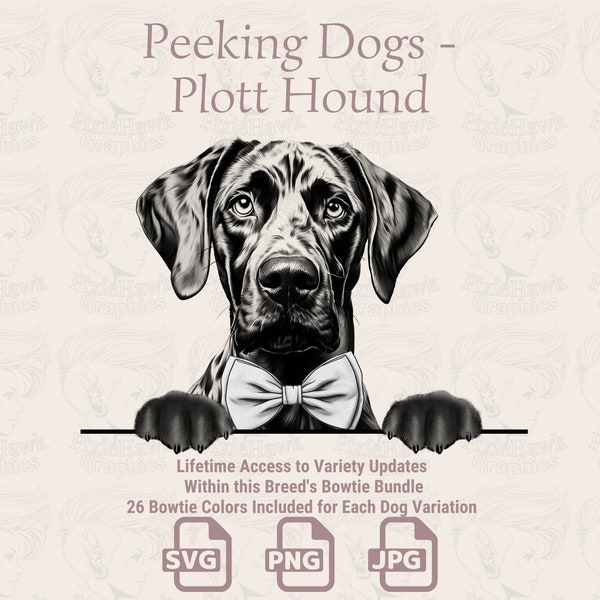 Peeking Dogs Plott Hound -  | SVG | PNG | JPG |  Transparent + White Background - Planner, Stickers, Print on Demand
