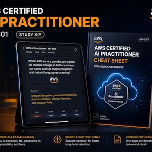 Kit 190+ flashcard Anki + cheat sheet pdf | aws certified ai practitioner (aif-c01)