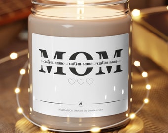 Mothers Day Gift Custom Mothers Day Gift with Kids Names Custom Candle Mothers Day Candle Custom Gift for Mom Natural Soy Candle Gift